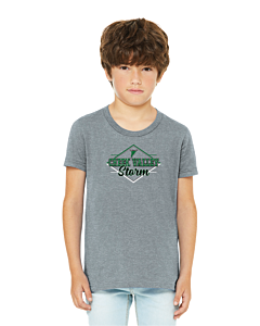 BELLA+CANVAS® Youth Jersey Short Sleeve Tee - Logo 1 - DTG-Athletic Heather