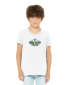 BELLA+CANVAS® Youth Jersey Short Sleeve Tee - Logo 1 - DTG-White