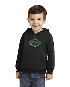 Port &amp; Company® Toddler Core Fleece Pullover Hooded Sweatshirt - Logo 2 - DTG-Jet Black