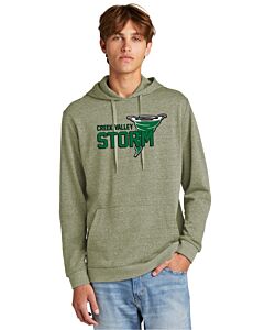 District® Perfect Tri® Fleece Pullover Hoodie - Logo 2 - DTG-Military Green