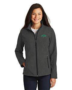 Port Authority® Ladies Core Soft Shell Jacket - Embroidery -Black Charcoal Heather