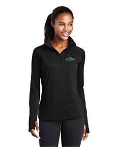 Sport-Tek® Ladies' Sport-Wick® Stretch 1/2-Zip Pullover - Embroidery-Black