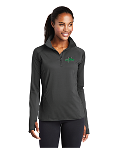 Sport-Tek® Ladies' Sport-Wick® Stretch 1/2-Zip Pullover - Embroidery-Charcoal Gray