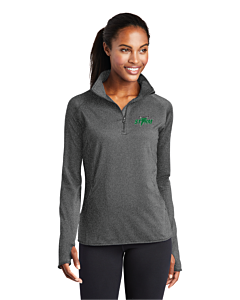 Sport-Tek® Ladies' Sport-Wick® Stretch 1/2-Zip Pullover - Embroidery-Charcoal Gray Heather