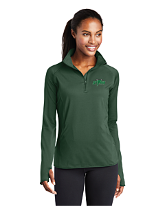 Sport-Tek® Ladies' Sport-Wick® Stretch 1/2-Zip Pullover - Embroidery-Forest Green