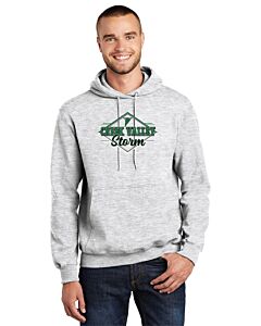 Port &amp; Company® Essential Fleece Pullover Hooded Sweatshirt - Logo 1 - DTG-Ash