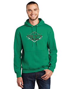 Port &amp; Company® Essential Fleece Pullover Hooded Sweatshirt - Logo 1 - DTG-Kelly Green