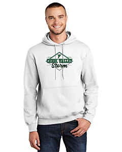 Port &amp; Company® Essential Fleece Pullover Hooded Sweatshirt - Logo 1 - DTG-White