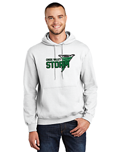 Port &amp; Company® Essential Fleece Pullover Hooded Sweatshirt - Logo 2 - DTG-White