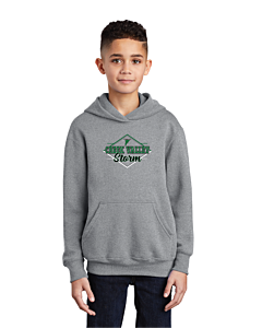 Port &amp; Company® Youth Core Fleece Pullover Hooded Sweatshirt - Logo 1 - DTG-Athletic Heather