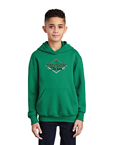 Port &amp; Company® Youth Core Fleece Pullover Hooded Sweatshirt - Logo 1 - DTG-Kelly Green