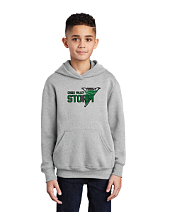 Port &amp; Company® Youth Core Fleece Pullover Hooded Sweatshirt - Logo 2 - DTG-Ash