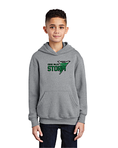 Port &amp; Company® Youth Core Fleece Pullover Hooded Sweatshirt - Logo 2 - DTG-Athletic Heather