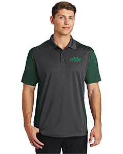 Sport-Tek® Colorblock Micropiqué Sport-Wick® Polo - Embroidery-Iron Gray/Forest Green
