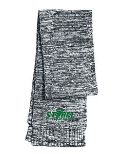 Sport-Tek® Marled Scarf - Embroidery -Iron Gray/Black/White